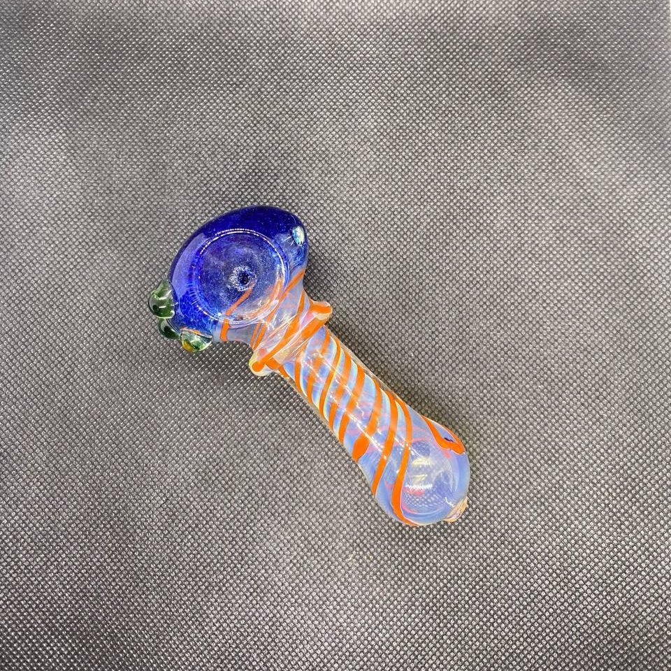 striped blue smoking pipe
