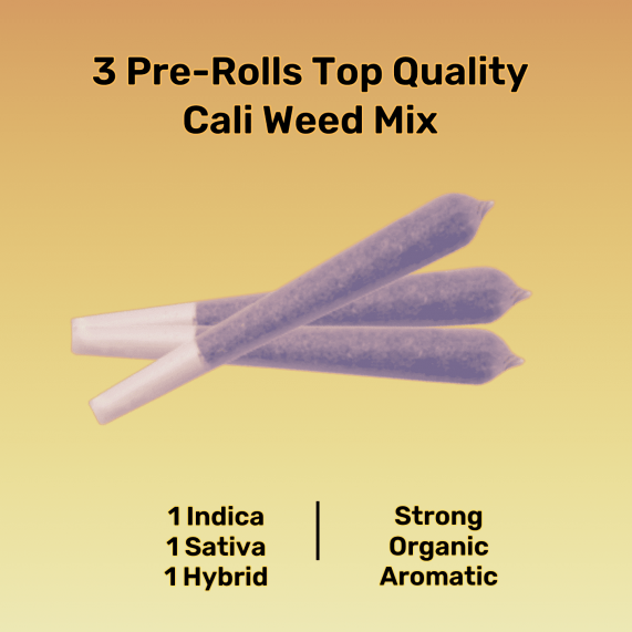 3 pre-rolls cali weed