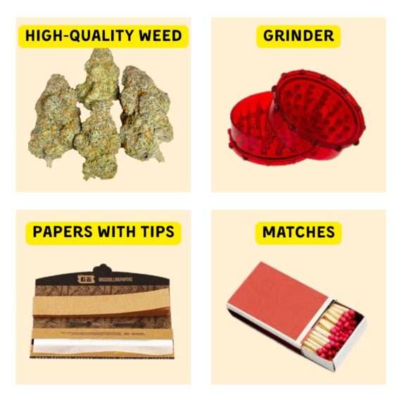 Starter Pack Weed, Grinder, Papers, Matches